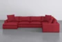 Utopia 4 Piece 158" Scarlet Sectional With Left Arm Facing Chaise - Signature