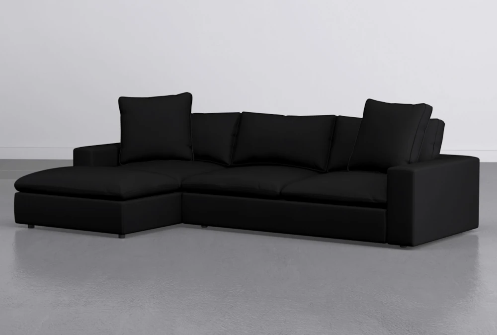 Utopia 2 Piece 122" Gunmental Sectional With Left Arm Facing Chaise
