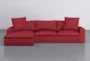 Utopia 2 Piece 122" Scarlet Sectional With Left Arm Facing Chaise - Front
