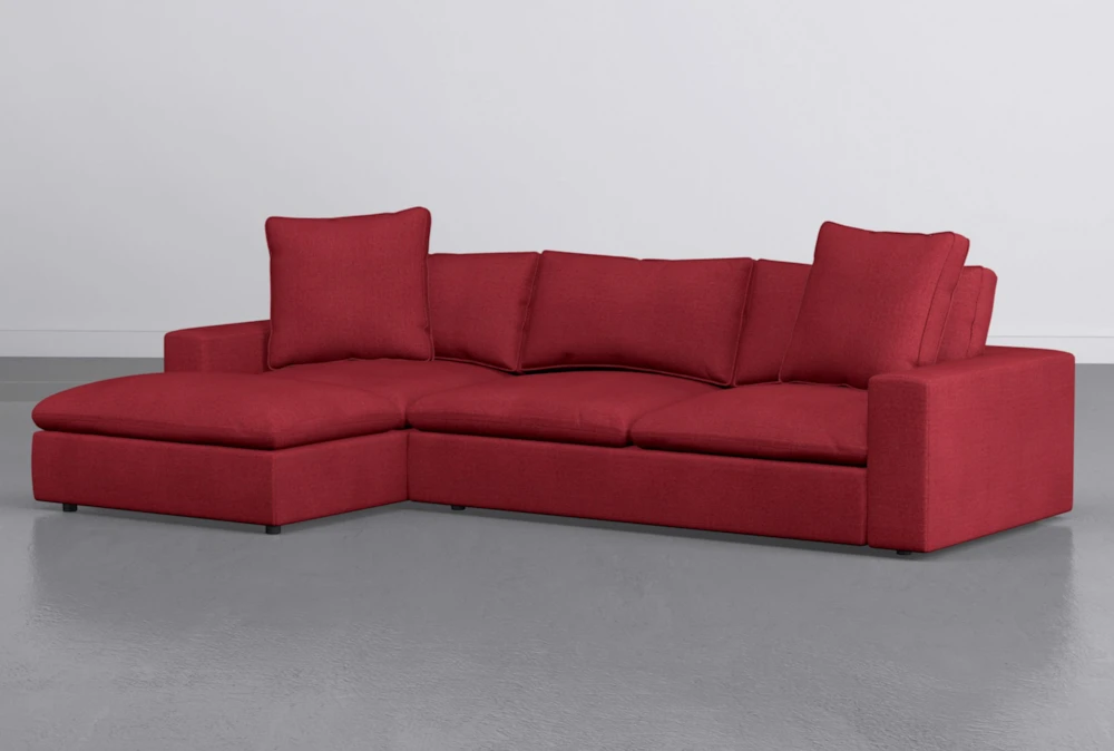Utopia 2 Piece 122" Scarlet Sectional With Left Arm Facing Chaise