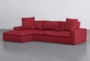 Utopia 2 Piece 122" Scarlet Sectional With Left Arm Facing Chaise - Signature