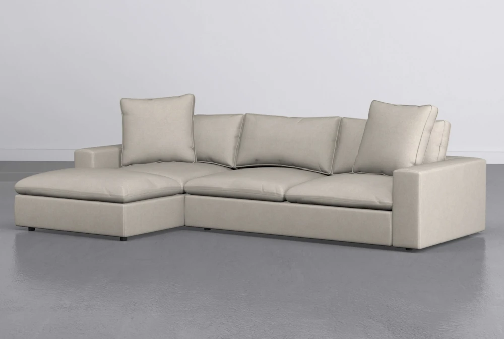 Utopia 2 Piece 122" Linen Sectional With Left Arm Facing Chaise