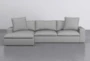 Utopia 2 Piece 122" Pepper Sectional With Left Arm Facing Chaise - Front