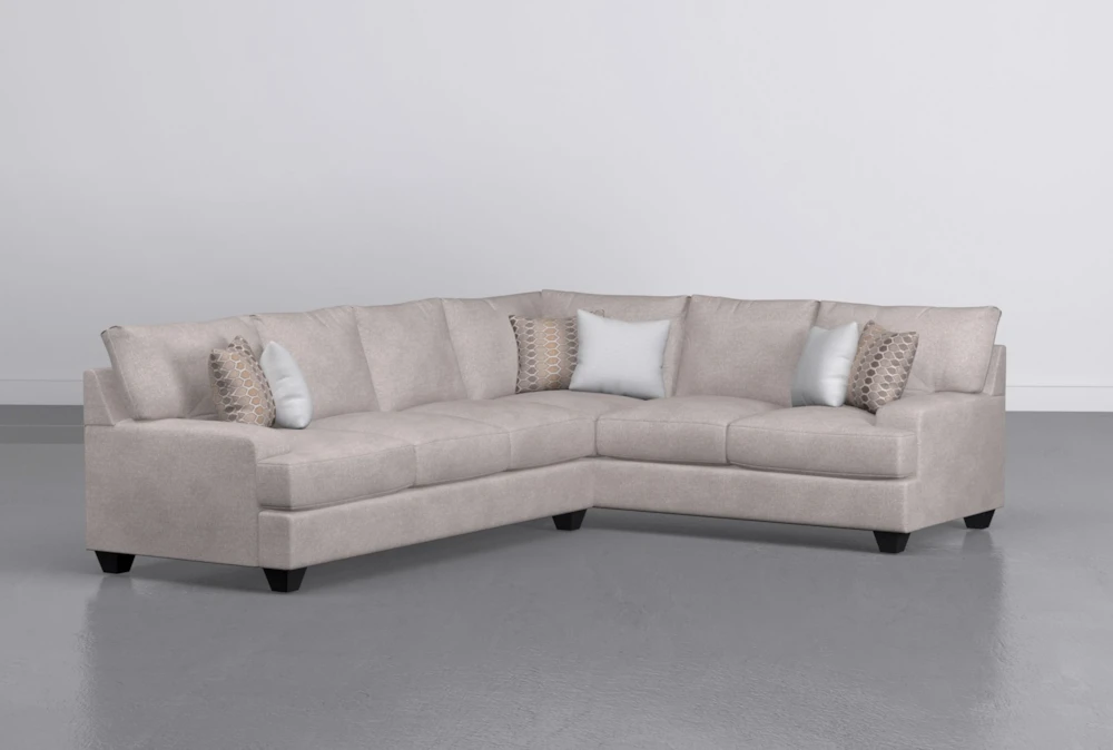 Harper Down III Grey Chenille Modular 2 Piece 125" Sectional With Left Arm Facing Sofa
