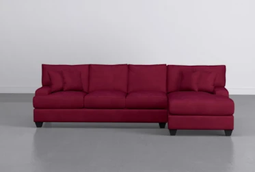 Harper Down II Red 2 Piece 124" Sectional With Right Arm Facing Chaise