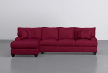 Harper Foam II Red 2 Piece 124" Sectional With Left Arm Facing Chaise