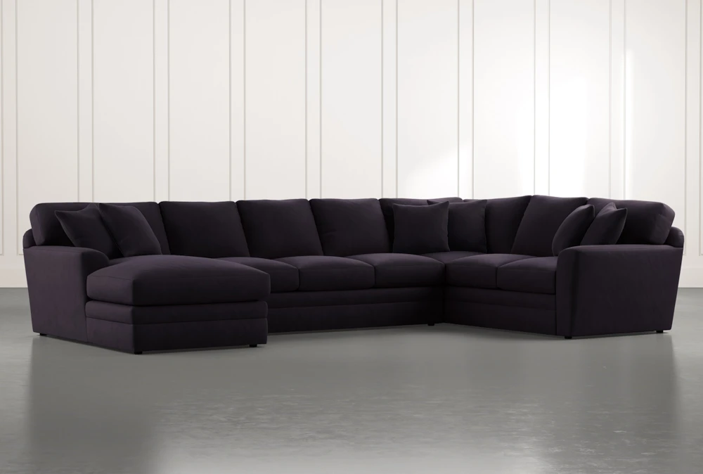 Prestige Foam Black 3 Piece Sectional With Left Arm Facing Chaise