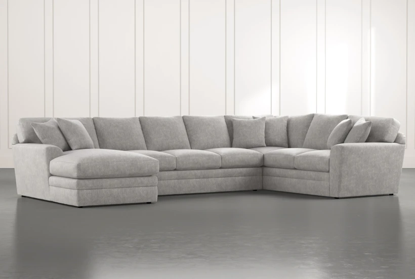 Prestige Foam Light Grey 3 Piece Sectional With Left Arm Facing Chaise - 360