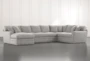 Prestige Foam Light Grey 3 Piece Sectional With Left Arm Facing Chaise - Signature