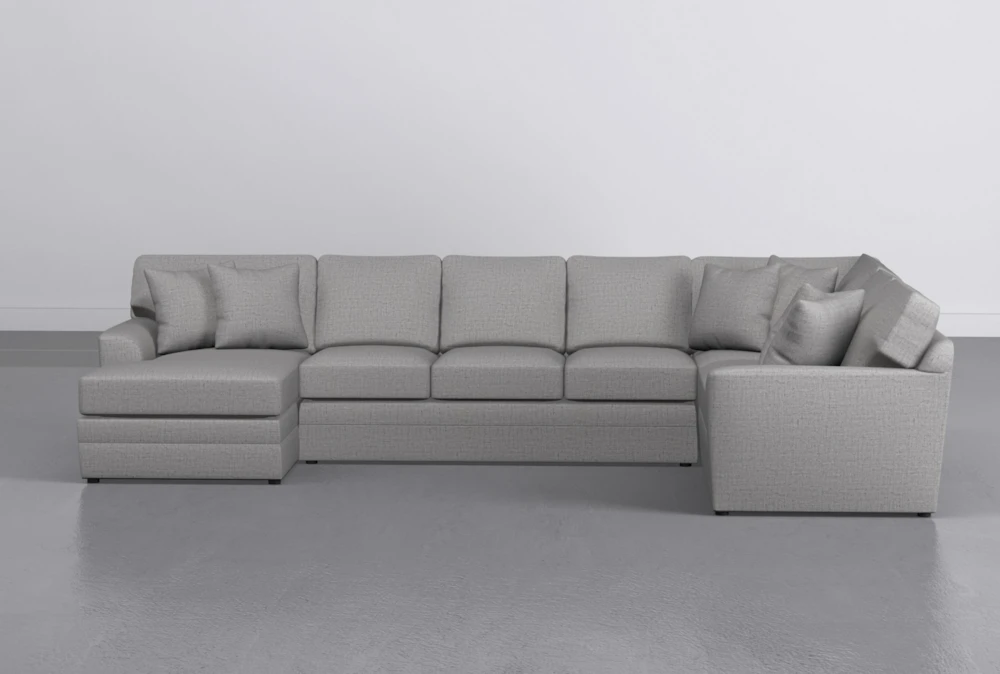 Prestige Foam II Light Grey 3 Piece 159" Sectional With Left Arm Facing Chaise