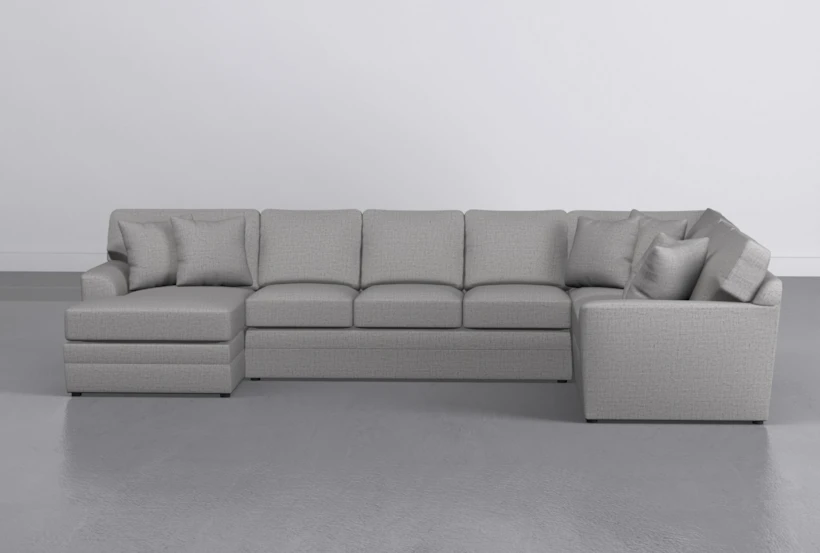 Prestige Foam II Light Grey 3 Piece 159" Sectional With Left Arm Facing Chaise - 360