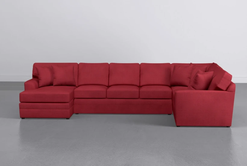 Prestige Foam II Scarlet 3 Piece 159" Sectional With Left Arm Facing Chaise - 360