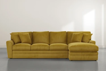 Prestige Foam Yellow 2 Piece Sectional With Left Arm Facing Chaise