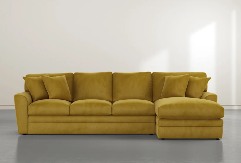 Prestige Foam Yellow 2 Piece Sectional With Left Arm Facing Chaise - 360