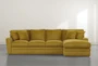 Prestige Foam Yellow 2 Piece Sectional With Left Arm Facing Chaise - Front
