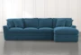 Prestige Foam Teal 2 Piece Sectional With Left Arm Facing Chaise - Front
