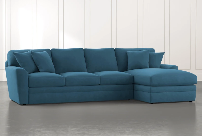 Prestige Foam Teal 2 Piece Sectional With Left Arm Facing Chaise - 360