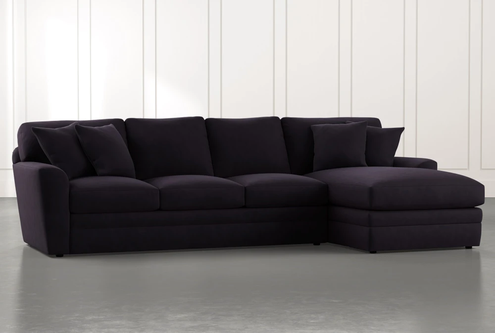 Prestige Foam Black 2 Piece Sectional With Left Arm Facing Chaise