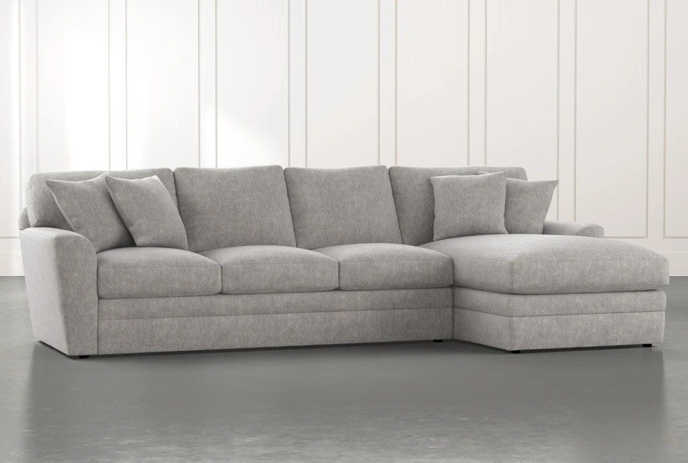 Prestige Foam Light Grey 2 Piece Sectional With Left Arm Facing Chaise