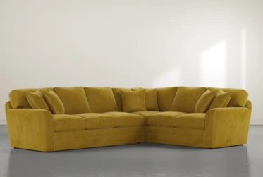Prestige Foam Yellow 2 Piece Sectional With Left Arm Facing Sofa
