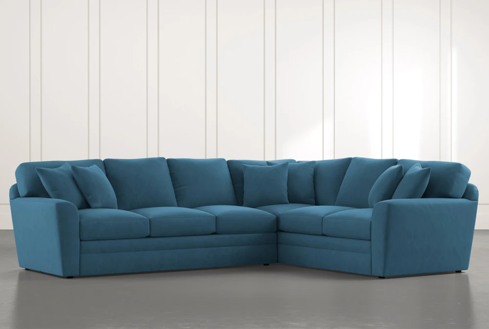 Prestige Foam Teal 2 Piece Sectional With Left Arm Facing Sofa