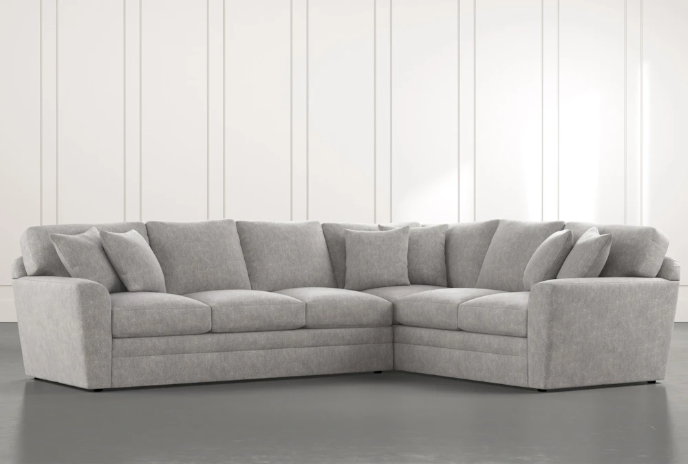 Prestige Foam Light Grey 2 Piece Sectional With Left Arm Facing Sofa