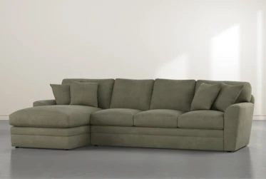 Prestige Foam Olive 2 Piece Sectional With Right Arm Facing Chaise