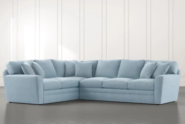 Prestige Foam Light Blue 2 Piece Sectional With Right Arm Facing Sofa