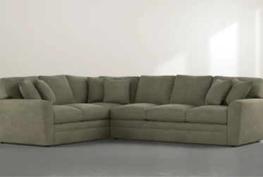 Prestige Foam Olive 2 Piece Sectional With Right Arm Facing Sofa
