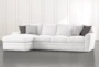 Prestige Down Chenille 2 Piece 126" Sectional With Left Arm Facing Chaise - Signature
