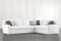 Prestige Down Chenille 2 Piece 129" Sectional With Left Arm Facing Sofa - Signature