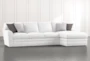 Prestige Down Chenille 2 Piece 126" Sectional With Right Arm Facing Chaise