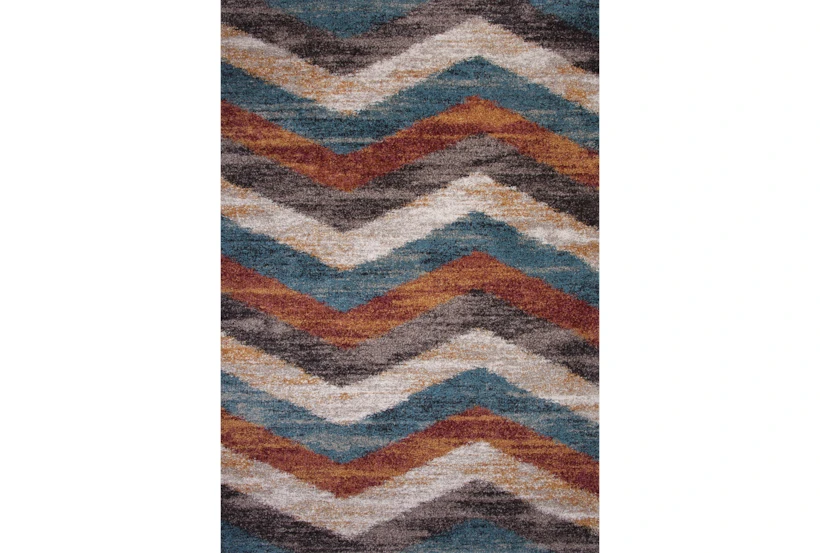 5'3"x7'5" Rug-Red & Teal Vertical Chevron - 360