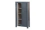 Black Corrugated 2 Door Tall Cabinet  - Detail