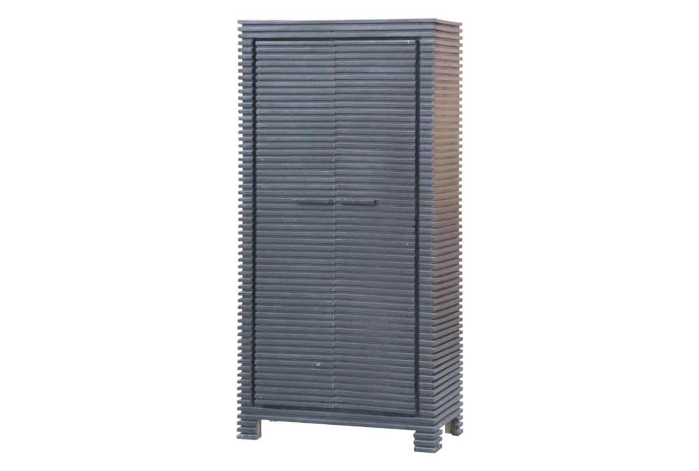 Black Corrugated 2 Door Tall Cabinet 