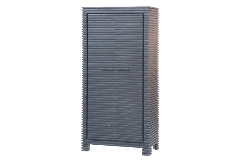 Black Corrugated 2 Door Tall Cabinet  - 360
