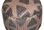 Round Taupe Patterned Ottoman - Detail