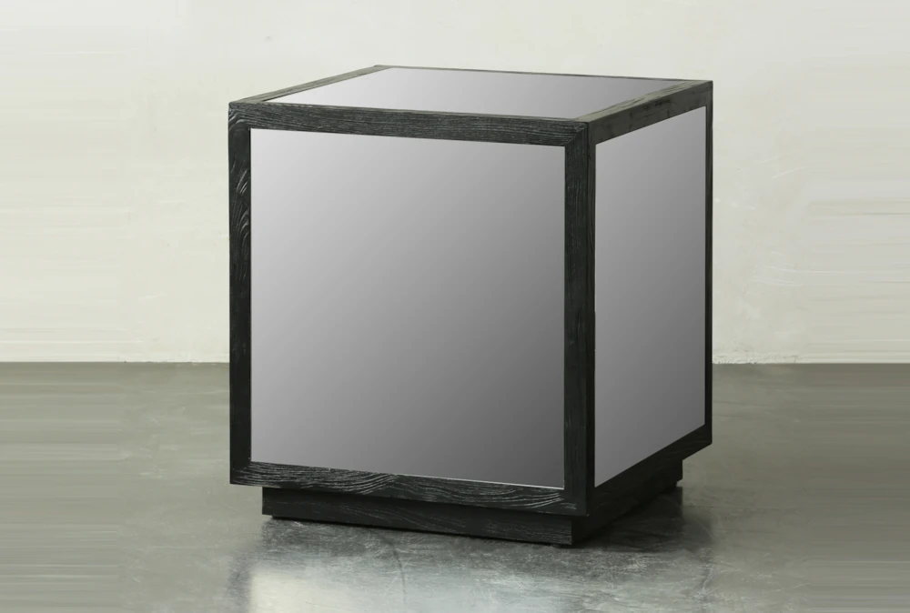 Black Mirrored Square Table 