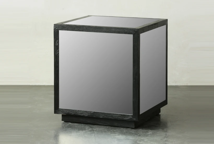 Black Mirrored Square Table  - 360