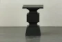 Black Oak Geometric Accent Table  - Front
