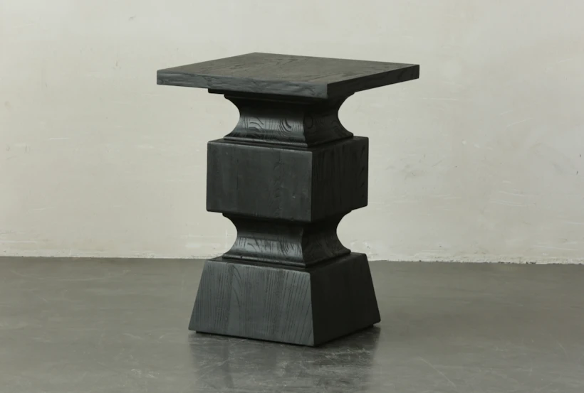Black Oak Geometric Accent Table  - 360