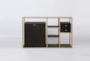 Dark Brown Wood + Brass Geometric 59" Sideboard - Front