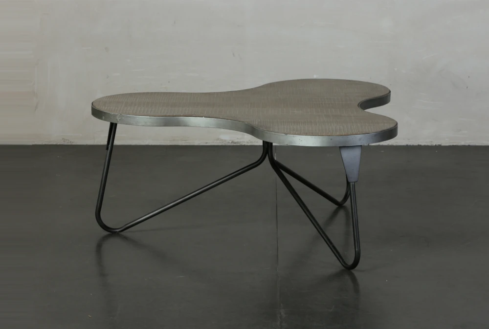 Pine + Metal Irregular Shape Coffee Table