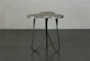 Pine + Metal Irregular Shape Accent Table - Front