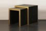 Brown + Gold Nesting Accent Table Set Of 2 - Signature