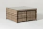 Capri Outdoor Coffee Table With Two Ottomans - Side