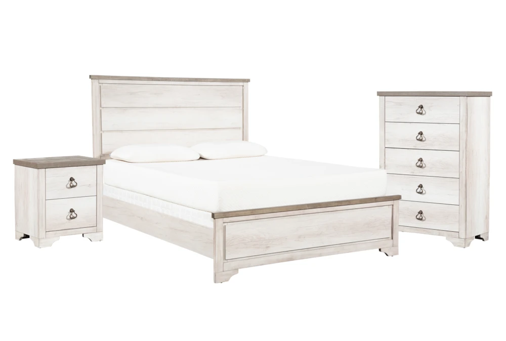 Cassie White Full Wood 3 Piece Bedroom Set | Living Spaces
