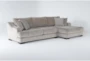 Lodge Fog 2 Piece 139" Sectional With Right Arm Facing Oversized Chaise - Signature