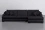 Lodge Black Boucle 2 Piece 139" Sectional With Right Arm Facing Oversized Chaise - Signature