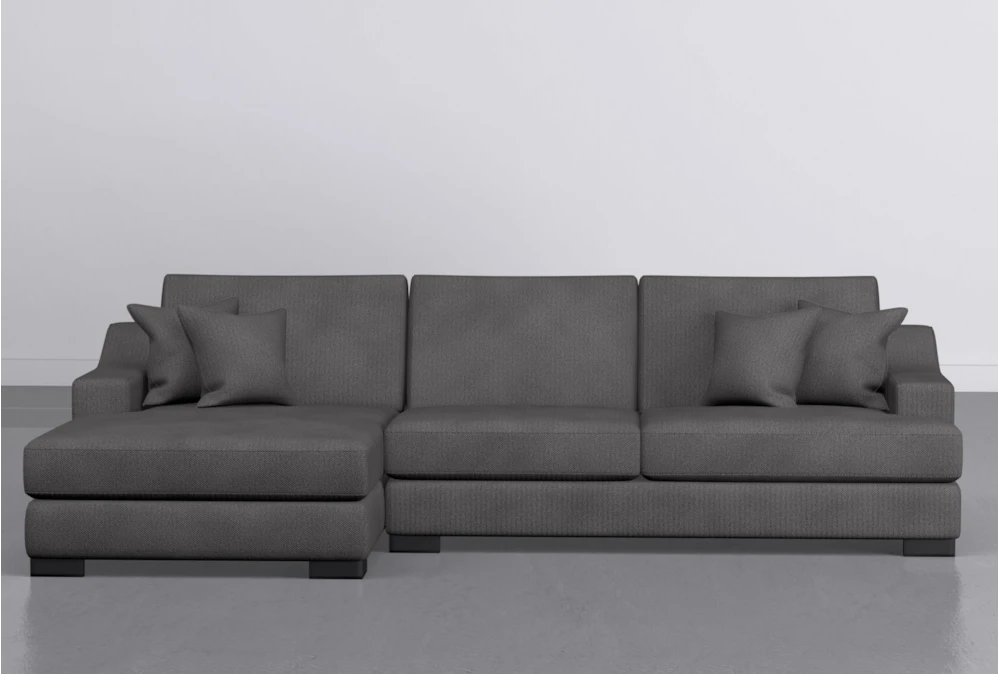 Lodge Dark Grey 2 Piece 139" Sectional With Left Arm Facing Oversized Chaise